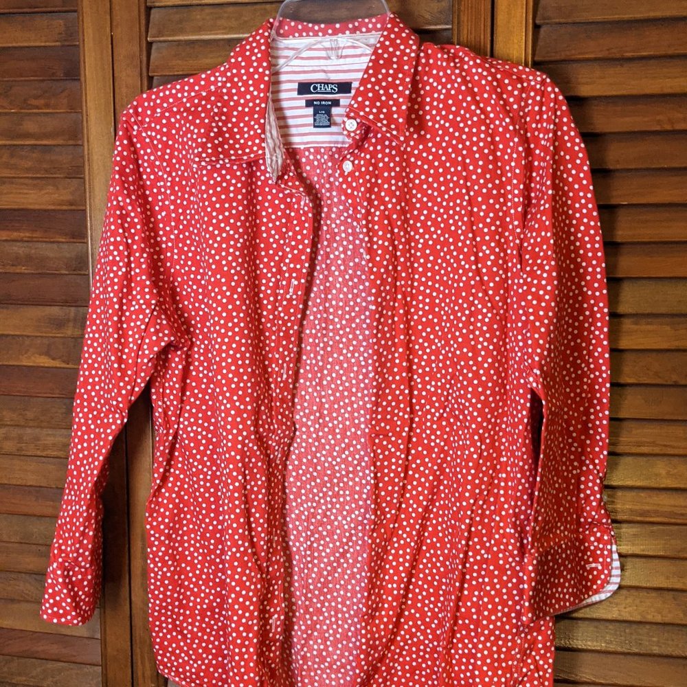 Chaps No iron polka dot shirt